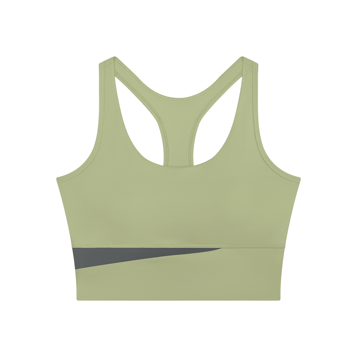 Block Two-Tone Crop Tank in Bean Green with Dark Gray, women's activewear