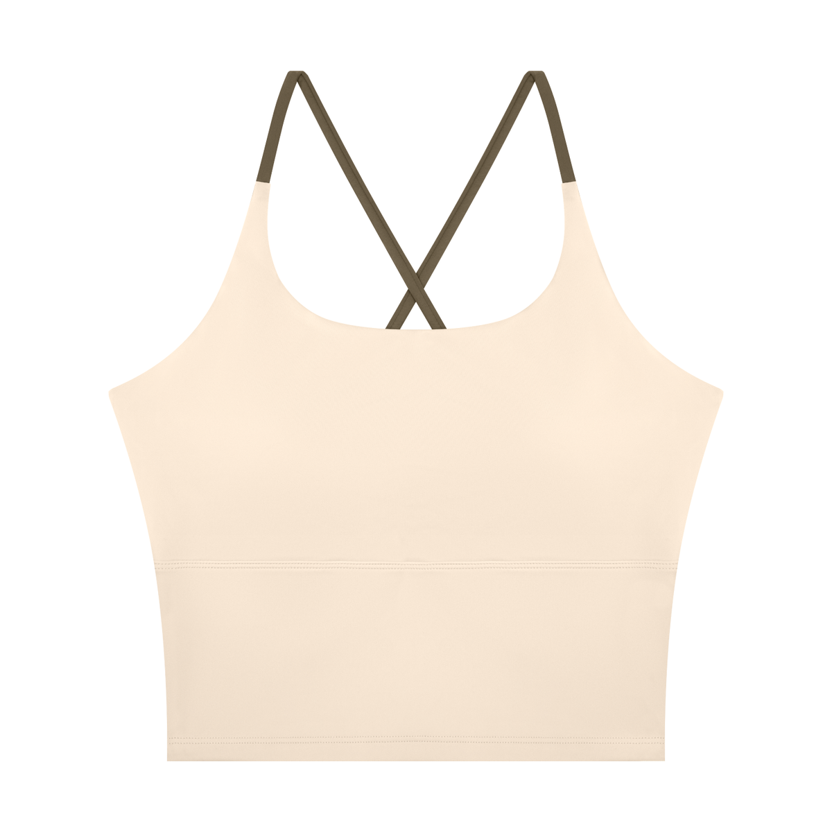 Block Lined Crop Tank in Apricot, women's activewear