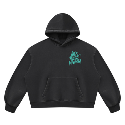 Low Frequencies Vintage Wash Hoodie in Black, unisex streetwear